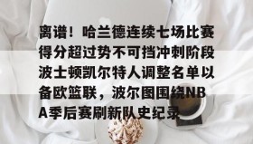 开元棋牌-离谱！哈兰德连续七场比赛得分超过势不可挡冲刺阶段波士顿凯尔特人调整名单以备欧篮联，波尔图围绕NBA季后赛刷新队史纪录的简单介绍